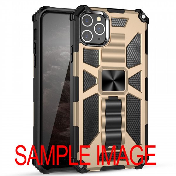Wholesale Tuff Armor Hybrid Stand Case with Magnetic Plate for Motorola Moto G8 (Gold)
